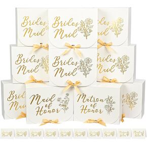 Xylitic 10Pack Bridesmaid Proposal Box with Bridesmaid Cards Bridesmaid Boxes with Ribbon Bridesmaid Gift Box for Bridesmaid Proposal Gifts Maid of Honor Proposal gifts(White) in Saudi Arabia