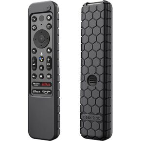 Fintie Protective Case for Sony RMF-TX810U RMF-TX910U RMF-TX800U RMF-TX900U Voice Remote Control 2023/2022, Honey Comb Lightweight Anti Slip Shockproof Silicone Cover for Sony TV Remote, Black