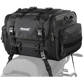 Rhinowalk Motorcycle Saddle Bag Motorbike Tail Bag Waterproof Expandable Pannier Bag Powersports Travel Luggage 80L (Black)
