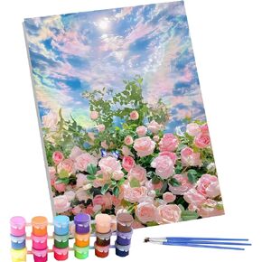 worfey Paint by Numbers for Adults Beginners and Kids with Wooden Frame. DIY Oil Painting Set, 16×20 inch. (Girl in White)