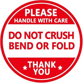 Do not Crush Bend or Fold Shipping Handling Stickers Labels,Shipping Warning Stickers for Package 2 Inch 500 Pcs Per Roll
