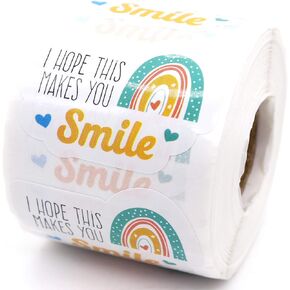 muminglong 1.5 Inch I Hope This Makes You Smile Sticker, Rainbow Sticker, Thank You Sticker, Small Shop Sticker, Small Business, Handmade Sticker, Packaging Sticker, 500 PCS