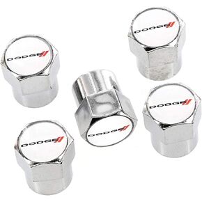 License Frame Inc. Dodge Wordmark with Logo Black Finish ABS Plastic tire Valve caps