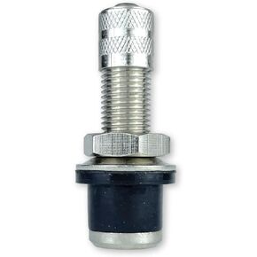 Haltec QS-430 Quickstem 1-3/16 inch Nickel Plated Straight Push Through Valve Stem for ATV, UTV, Golf Cart, and Lawn Mower Wheels with .453 inch Valve stem Holes. Emergency Valve Stem Replacement.