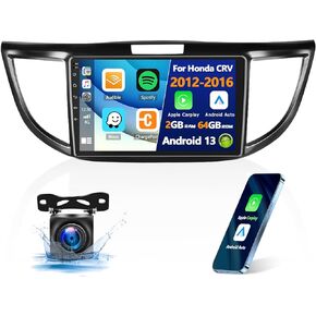 2+64G Android 13 Car Stereo for Honda CRV 2012-2016 with Wireless Carplay Android Auto,9'' HD Touchscreen Honda CRV Car Radio with Mirror Link WiFi GPS Navigation Bluetooth FM/RDS SWC+AHD Rear Camera in Saudi Arabia