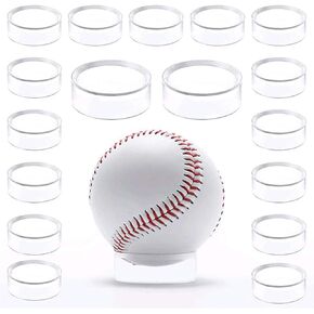 Clear Acrylic Baseball Round Display Stand Ring Holder Beveled Pedestal for Tennis Ball Softball Golf Ball Spheres Marbles Stone Egg Stand 20Pcs Decor W4396
