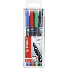STABILO Pen for Overhead Projection OHPen universal - Permanent Fine - Pack of 8 - Assorted Colors