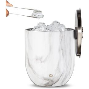 SNOWFOX XL Premium Vacuum Insulated Double Wall Stainless Steel Ice Bucket with Lid/Scoop-Bar Accessories-Large Elegant Party Bucket-Chills Several Bottles-Beautiful Entertaining Supplies-7 Liter