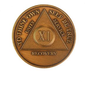 11 Year Bronze AA (Alcoholics Anonymous) - Sober / Sobriety / Birthday / Anniversary / Recovery / Medallion / Coin / Chip