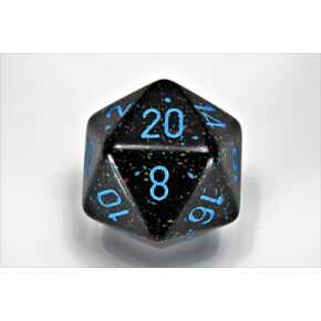 Chessex 34mm Single Speckled Blue Stars D20 Die, 20 Sides, Polyhedral Die, Table Game Accessories, Role Play, Dungeons and Dragons(D&D)