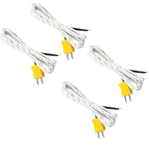 4PCS K Type 0-400C Temperature Sensor Thermocouple Probe Copper Wire 2 Meter 6.5Ft