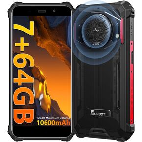 FOSSIBOT F101P Rugged Call Phone，Android 13 7GB+64GB /1TB Rugged Smartphone 10600mAh Unlocked Phone 123dB Loud Volume Phone 5.45" 24MP+8MP Camera Waterproof Smartphone 4G Dual SIM OTG Octa-core 18W