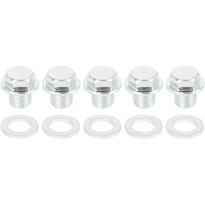 X AUTOHAUX 5 مجموعات M18x1.5mm سيارة معدنية زيت المحرك عموم غطاء الصرف مسمار مزلاج التوصيل مع طوقا