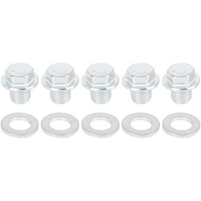 X AUTOHAUX 5 Sets M18x1.5mm Metal Car Engine Oil Pan Drain Cap Screw Bolt Plug with Gasket