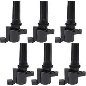 ENA Set of 6 Ignition Coil Pack with 2 Pins 3.0 Compatible with Lincoln Jaguar 2000-2003 S-Type, 2000 2001 2002 2003 2004 2005 LS V6 3.0L Coils Replacement for DG517 DG528 C1346
