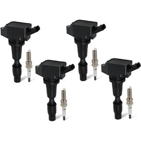 4PCS UF-764 Ignition Coils Pack & Iridium Spark Plugs Compatible with Hyundai Santa Fe 2019-2020 L4 2.4L & Kia Optima 2016-2020 L4 2.4L & Genesis G70 2019-2021 L4 2.0L