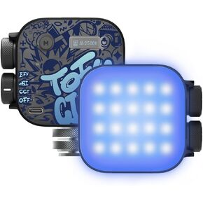 PHOTOOLEX Tofu RGB Video Light, LED Camera Light 360° Full Color Portable Photography Lighting, 2000mAh Rechargeable CRI 96+/21 Scene Modes/2500-9900K Dimmable Panel Lamp Support Magnetic Attraction