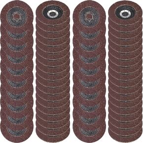 80 Pcs 4 1/2 Inches Grinding Discs 40 60 80 120 Grit Flap Discs Alumina Grinding Wheel for Sanding Cutting Metal, Wood Sander Angle Grinder, Aluminum Oxide Abrasive, Type
