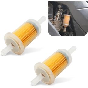 Pack-2 Car Fuel Filters, Inline Diesel Gasoline Fuel Filters, Universal High Flow Fuel Filters, Replacement for Cars, Motorcycles, Scooter Dirt Bikes (Yellow)