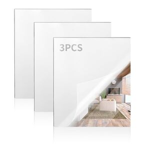 3 Pack Mirror Acrylic Sheets, 12" x 16" Opaque Glossy Mirror Plastic Sheet with 1/8 Inch（3mm） Thickness, Rigid Tinted Mirror Acrylic for Cutting, Sawing, Laser Cutting (3, Gold, 12X16")