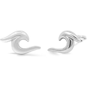 Boma Jewelry Sterling Silver Ocean Wave Stud Earrings