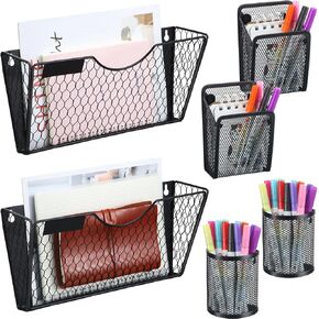 2 حزمة حامل الملفات المغناطيسي لخزائن الملفات 1-الطبقة مع 4 حزمة حامل قلم رصاص مغناطيسي ورقة وثيقة مجلة منظم لا الحفر لخزانة ملحق مكتب خزانة الثلاجة السبورة البيضاء in Kuwait