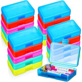 Zhehao 20 قطعة من صندوق أقلام الرصاص البلاستيكي الشفاف للأطفال متعدد الأغراض صندوق أقلام رصاص ملون من البلاستيك الصلب صندوق تخزين اللوازم المكتبية صندوق تخزين أقلام الرصاص (أبيض) in Kuwait