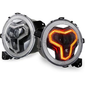 JL LED Headlights, 9 inch Headlights with Integrated DRL Turn Signal Light for Jeep JL 2018-2023 Jeep Gladiator JT 2019-2023, New Version Adjustable Screw