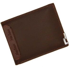 Classic Vintage Bi-Fold Leather Men's Wallet (Light Coffee) in Saudi Arabia