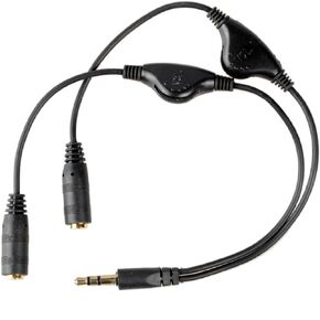 Conwork 2-Pack 3.5mm Stereo Male to Dual Female Audio Headphone/Headset Y Splitter Cable with Volume Control Switch