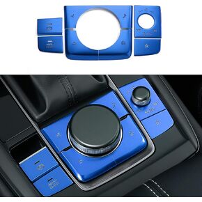 for Mazda 3 CX30 2024 2023 2022 2021 2020 for Mazda CX50 2024 2023 Accessories Sporty Car Center Console Cover Gear Panel Gear Shift Knob Button Cover Trims -Silver(8pcs)