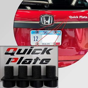 Magnetic License Plate Mount Holder - Quick, Non-Damaging & Secure - Affix Your Temporary Dealer Plate for Test Drive or Demo (Low Profile)