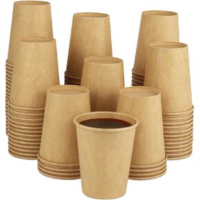 Paper Cups, 100 Pack 8 Oz Kraft Paper Cups, Paper Coffee Cups 8 Oz, Hot Cups Paper Coffee Cups Paper Cups 8 Oz Water Paper Cups Kraft Paper Coffee Cups 8 Oz Coffee Cups 8 Oz Paper Cups Water Cups