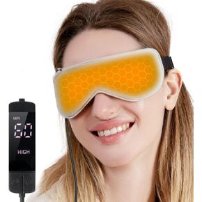 Heated Eye Mask for Dry Eyes, ALLJOY Sleep Masks with Cold Eye Mask for Stye Blepharitis Puffy Eyes, Warm Compress for Eyes with 3 Temperature 3 Timer for Home Office Travel