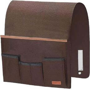 منظم مسند ذراع الأريكة، حامل جهاز التحكم عن بعد للأريكة القابلة للاستلقاء، حقيبة تخزين بجيب جانبي للأريكة وكرسي بذراعين مع 5 جيوب للمجلات والكمبيوتر اللوحي والهاتف والنظارات in Kuwait