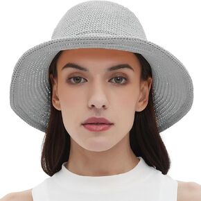 Breathable Mesh Crochet Bucket hat, Sun Hat Womens, Beach Hat Foldable Packable, Summer Spring Wide Brim Gardening Hats