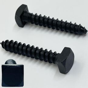 ¼" x 1.5" - Rustic Square Head Lag Wood Screws – Decorative Antique Black Square Drive Lag Bolts – Black Oxide Coating - ¼ in x 1 ½ in - Hinges, Cabinets & Doors (100, Screws)