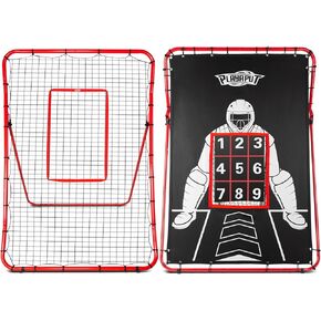 2 in 1 Baseball Rebouder Net and Pitching Net, Adjustable Pitch Back Baseball Rebounder with Strike Zone,Baseball Bounce Back Net for Pitching,Catching,Fielding,Throwing