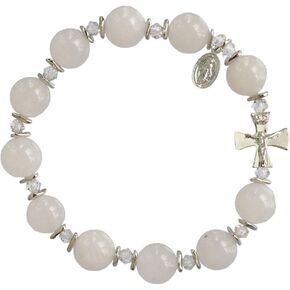 Rosary Bracelet White Jade 10mm