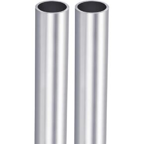 7.9"x1.18"x1.02"(LxODxID) Seamless Aluminum Round Tube - 2Pack - Good for DIY Crafts - 6063 Aluminum Straight Tubing - Silver