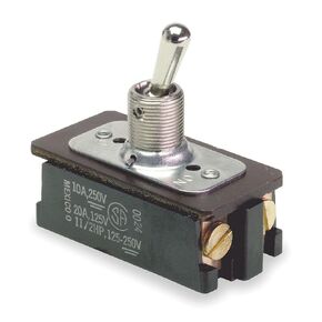 Carling Technologies EK204-73 Toggle Switch, Dpst, 20A, 250V Pack of 1, Black/Silver