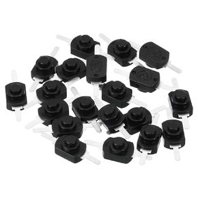 PATIKIL Latching Push Button Switch, 20 Pcs Straight Pin On/Off Self-Lock DC 30V 1A Micro Control Switch for Flashlight Light Lamp Wall Outlet DIY, Black