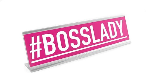 WELLSPRING "Be Nice or Leave" Acrylic Desk Sign - Witty and Funny Desk Signs for Office, Perfect Office Gifts for Boss & Co Workers - Modern Office Desk Signs - 8x2 Freestanding Funny Desk Sign in Kuwait