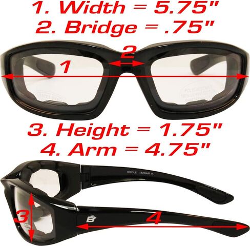 Birdz Eyewear Oriole Padded Motorcycle Riding Sunglasses Gloss Black Frames Blue G-Tech Reflective Lenses in Saudi Arabia