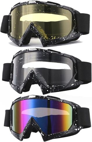 3 Pack Motorcycle Goggles Dirt Bike Goggles Windproof ATV Dustproof Racing Goggles Ski Goggles Safety Glasses in Saudi Arabia