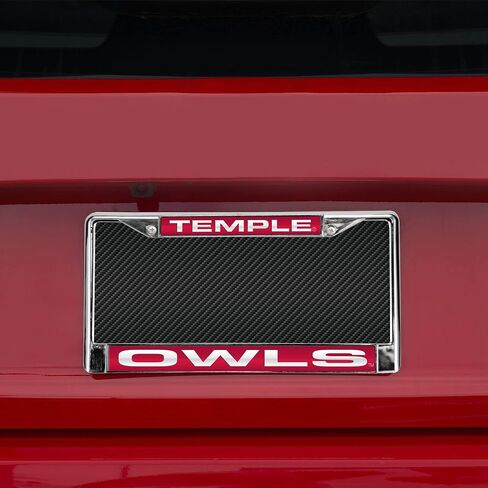 Rico Industries NCAA Rico Industries Temple Owls إطار ترخيص ليزر كروم قياسي مقاس 12 بوصة × 6 بوصة إطار كروم مقطوع بالليزر - ملحقات السيارة/الشاحنة/سيارات الدفع الرباعي in Saudi Arabia