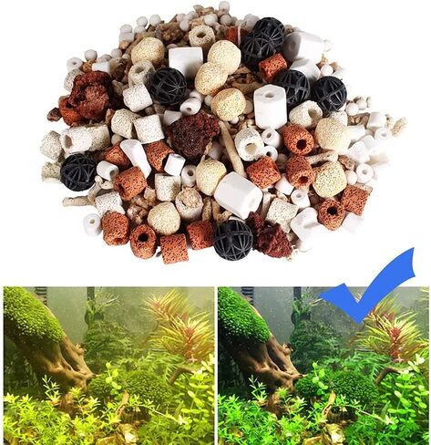 GOLDEAL Bio Balls Ceramic Rings Set, Aquarium Biological Filter Media with Mesh Bag for Fish Tank and Pond, Fish Tank Filter, Decorations, Accessories (2Pack,2.2lb) in Saudi Arabia