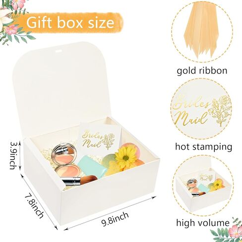 Xylitic 10Pack Bridesmaid Proposal Box with Bridesmaid Cards Bridesmaid Boxes with Ribbon Bridesmaid Gift Box for Bridesmaid Proposal Gifts Maid of Honor Proposal gifts(White) in Saudi Arabia
