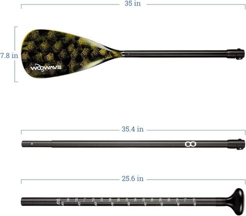 مجداف SUP قابل للتعديل مكون من 3 قطع من ملحقات لوح التجديف العائمة المحمولة (سبائك الألومنيوم، والألياف الزجاجية، وألياف الكربون اختيارية) in Kuwait