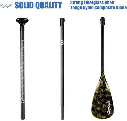 مجداف SUP قابل للتعديل مكون من 3 قطع من ملحقات لوح التجديف العائمة المحمولة (سبائك الألومنيوم، والألياف الزجاجية، وألياف الكربون اختيارية) in Kuwait